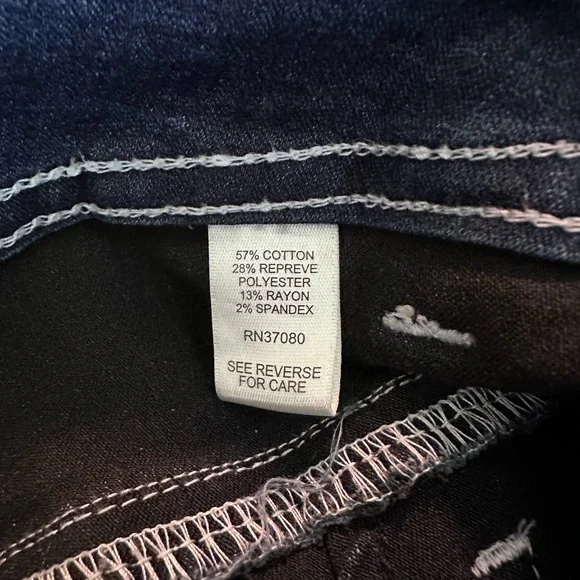 Cato Blue Boot Cut Jeans with Distressed Look - Picture 3 of 4